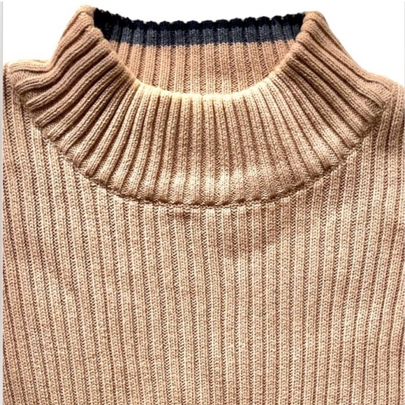 Claiborne | Merino Tan Ribbed Sweater | Mock Neck | Men’s Size Large | NWOT - Picture 5 of 7